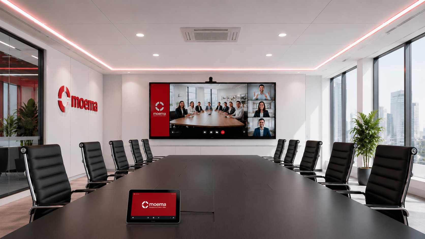 Sala executiva para reunião híbrida